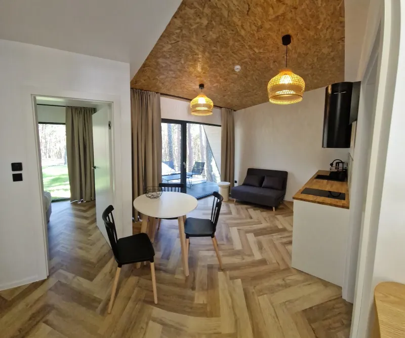 Salon z aneksem kuchennym Fly House Kopań